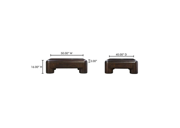 YR-1014-20 Rowan Coffee Table Dark Brown