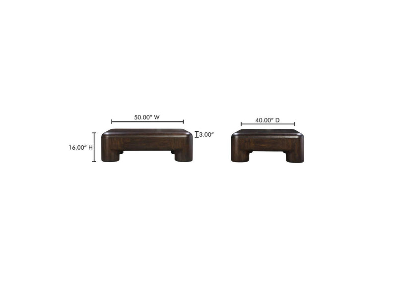 YR-1014-20 Rowan Coffee Table Dark Brown