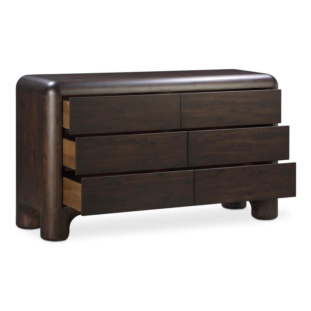 YR-1015-20 Rowan 6 Drawer Dresser Dark Brown