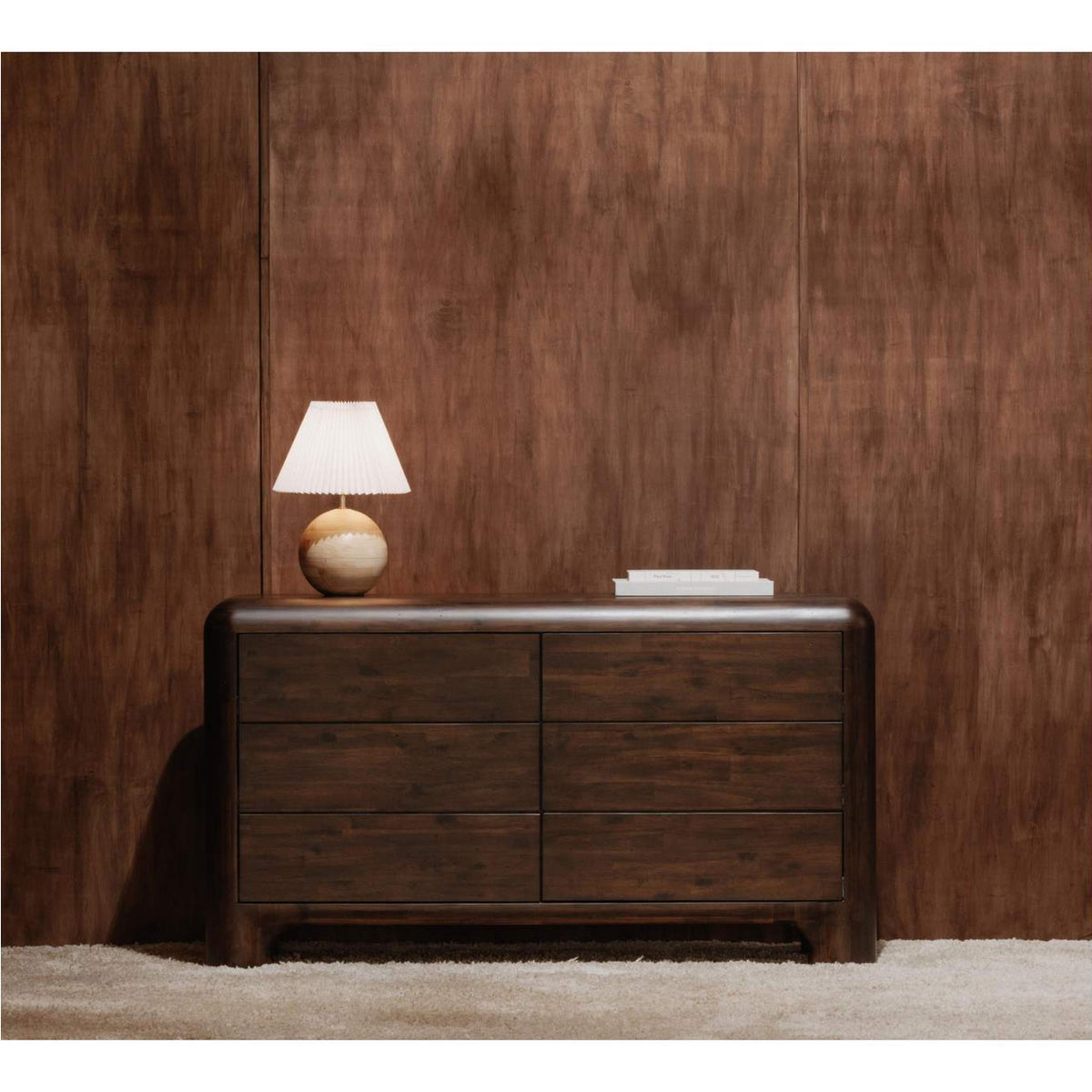 YR-1015-20 Rowan 6 Drawer Dresser Dark Brown