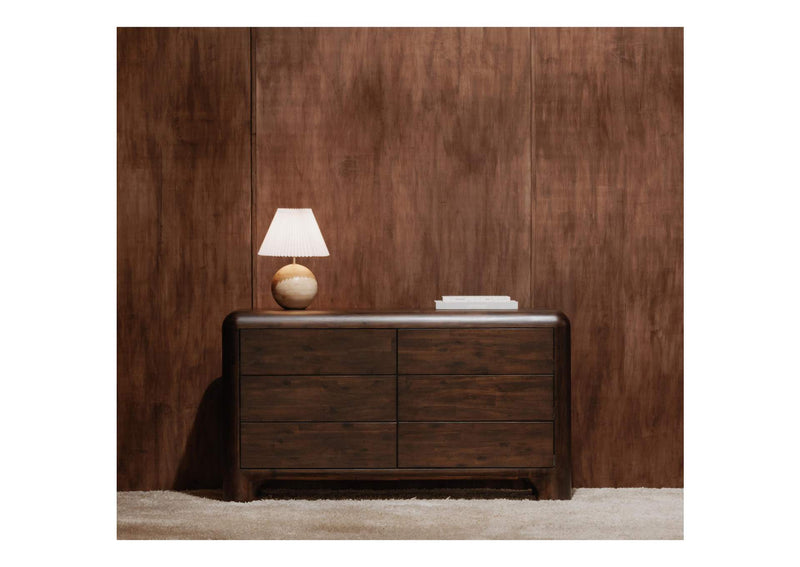YR-1015-20 Rowan 6 Drawer Dresser Dark Brown