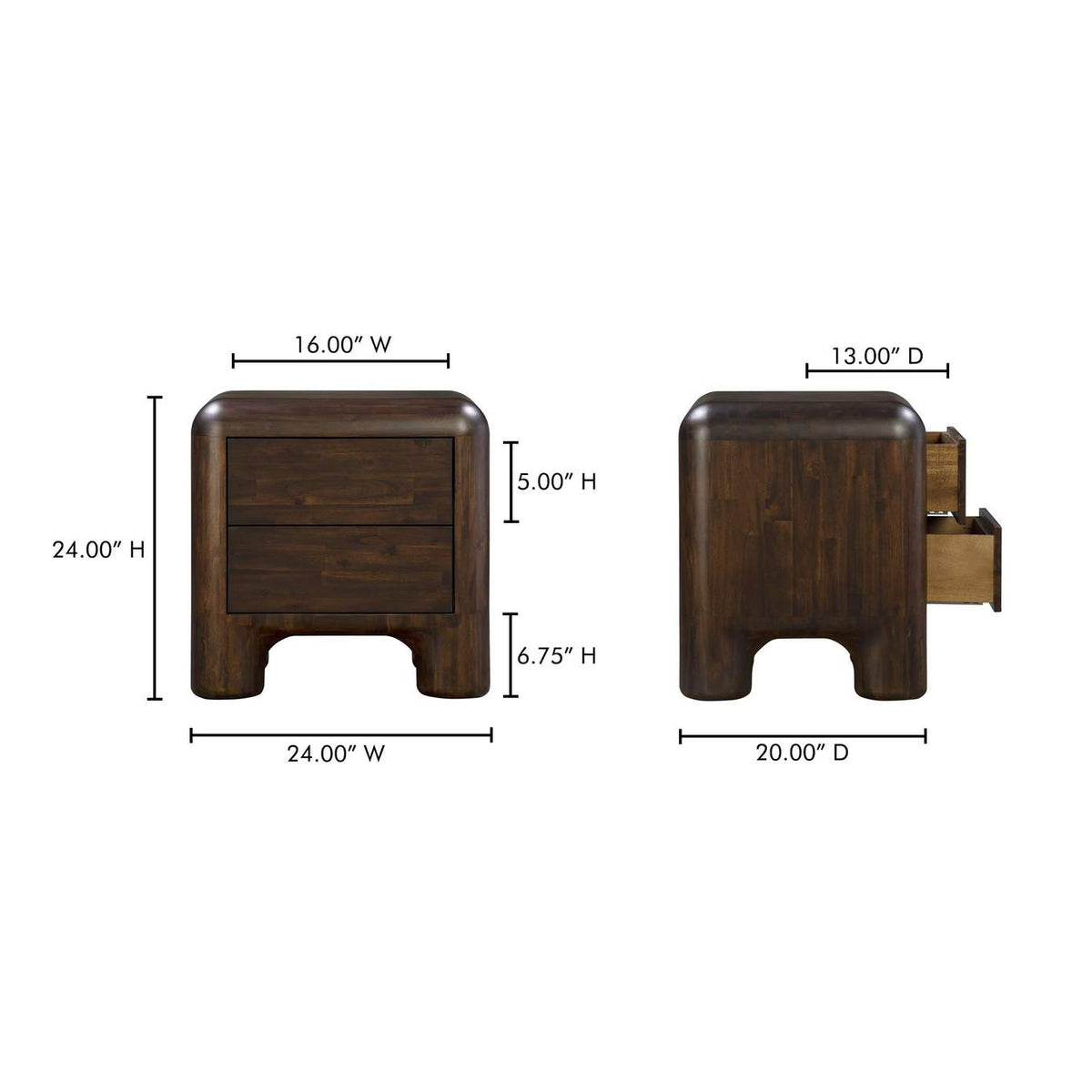 YR-1016-20 Rowan Nightstand Dark Brown