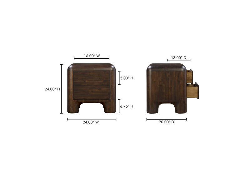 YR-1016-20 Rowan Nightstand Dark Brown