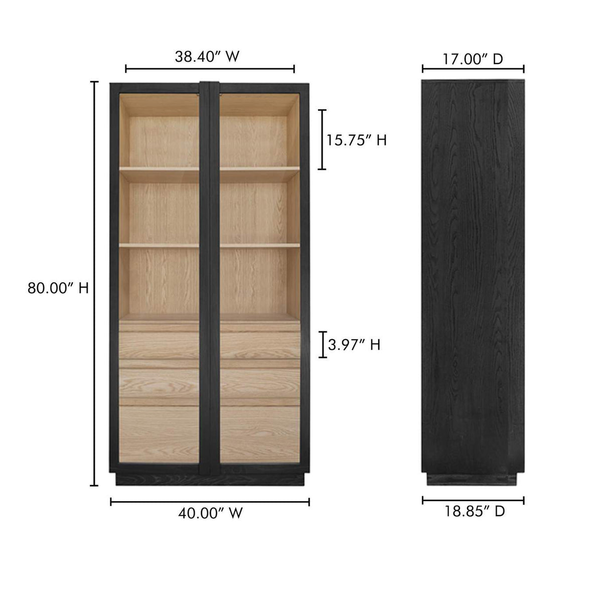 YR-1021-37 Charlotte Tall Cabinet Black