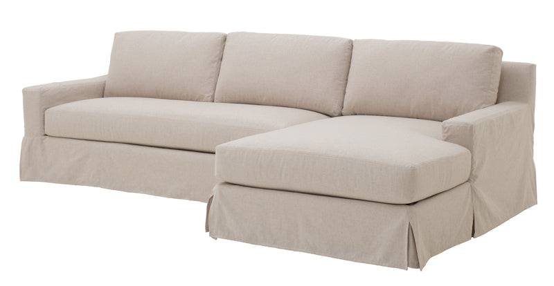 Beige sectional sofa on a white background