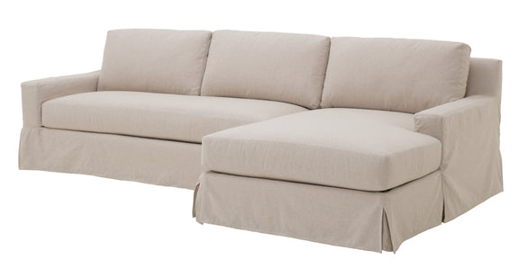Beige sectional sofa on a white background