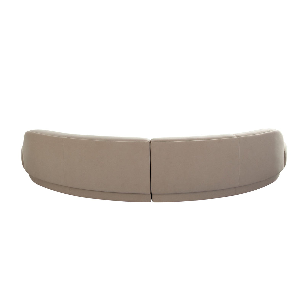 Zelda 2PC Modular Curved Armless Chaise in Light Camel Performance Velvet w/ (2) Accent Pillow Balls