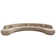 Zelda 3PC Modular Curved Armless Sofa & (2) Chaise in Light Camel Performance Velvet w/ (3) Accent Pillow Balls