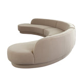 Zelda 3PC Modular Curved Armless Sofa & (2) Chaise in Light Camel Performance Velvet w/ (3) Accent Pillow Balls