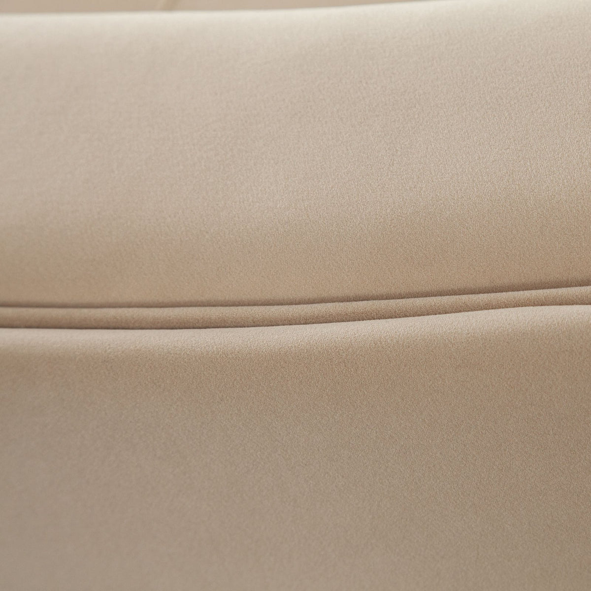 Zelda Curved Armless Sofa in Light Camel Performance Velvet w/ (1) Accent Pillow Ball