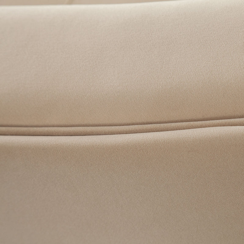 Zelda Curved Armless Sofa in Light Camel Performance Velvet w/ (1) Accent Pillow Ball