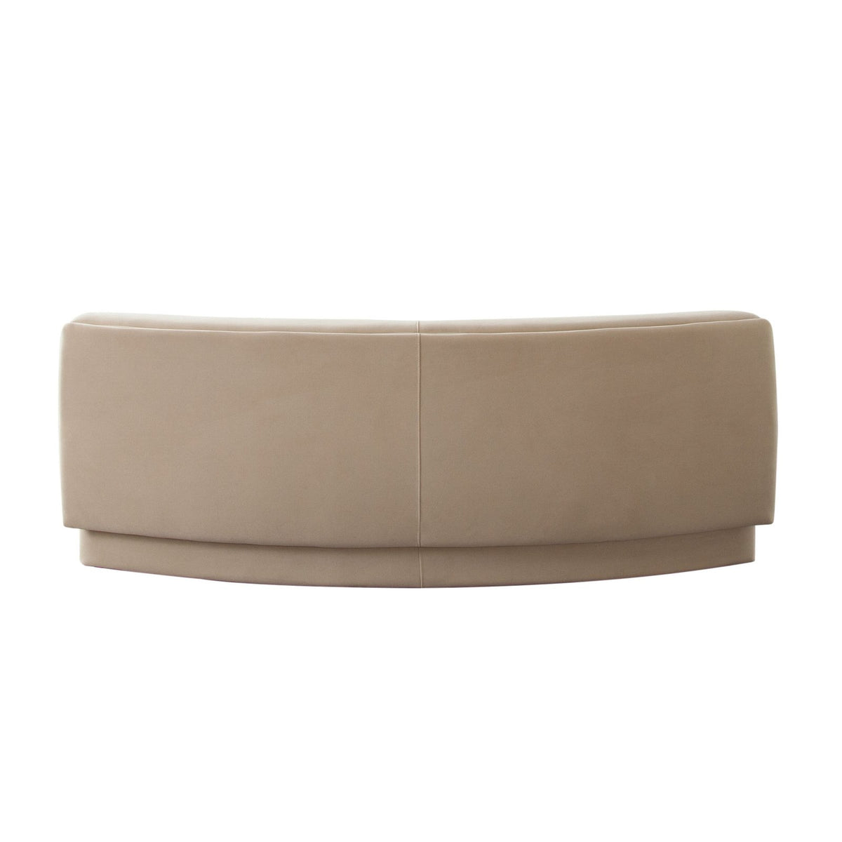 Zelda Curved Armless Sofa in Light Camel Performance Velvet w/ (1) Accent Pillow Ball