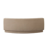 Zelda Curved Armless Sofa in Light Camel Performance Velvet w/ (1) Accent Pillow Ball