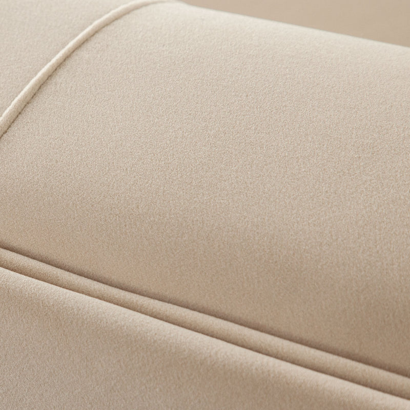 Zelda LF Curved Chaise in Light Camel Performance Velvet w/ (1) Accent Pillow Ball