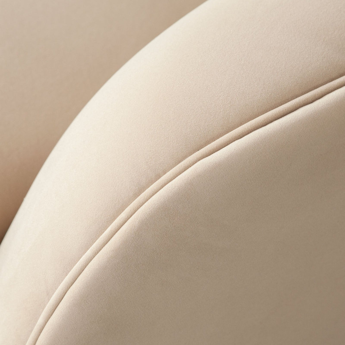 Zelda LF Curved Chaise in Light Camel Performance Velvet w/ (1) Accent Pillow Ball
