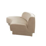 Zelda LF Curved Chaise in Light Camel Performance Velvet w/ (1) Accent Pillow Ball