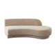 Zelda RF Curved Chaise in Light Camel Performance Velvet w/ (1) Accent Pillow Ball
