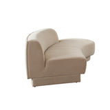 Zelda RF Curved Chaise in Light Camel Performance Velvet w/ (1) Accent Pillow Ball