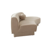 Zelda RF Curved Chaise in Light Camel Performance Velvet w/ (1) Accent Pillow Ball