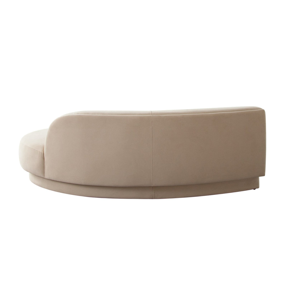 Zelda RF Curved Chaise in Light Camel Performance Velvet w/ (1) Accent Pillow Ball