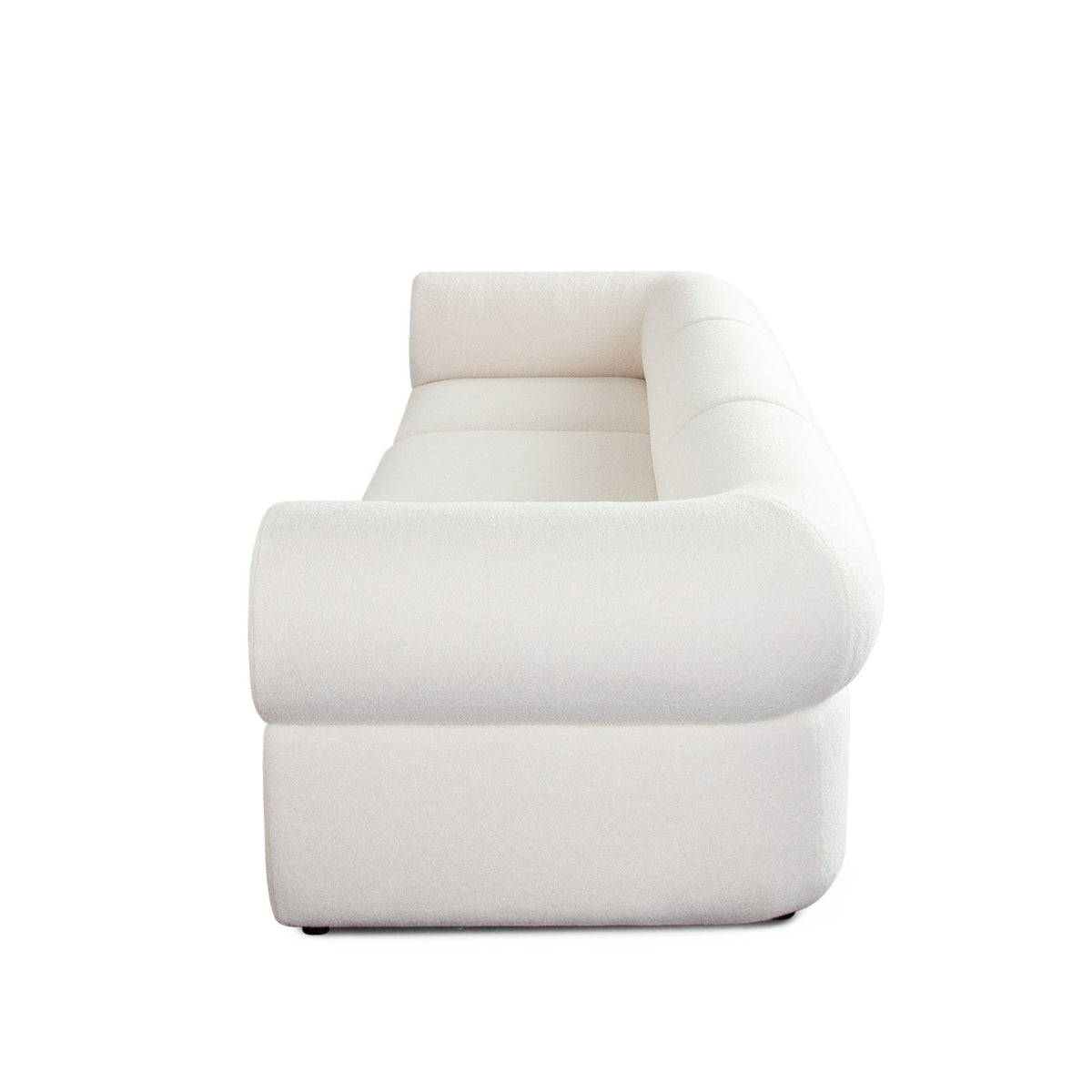 Zia 3PC Modular Sofa in Ivory Sherpa Fabric