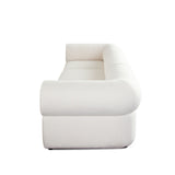 Zia 3PC Modular Sofa in Ivory Sherpa Fabric