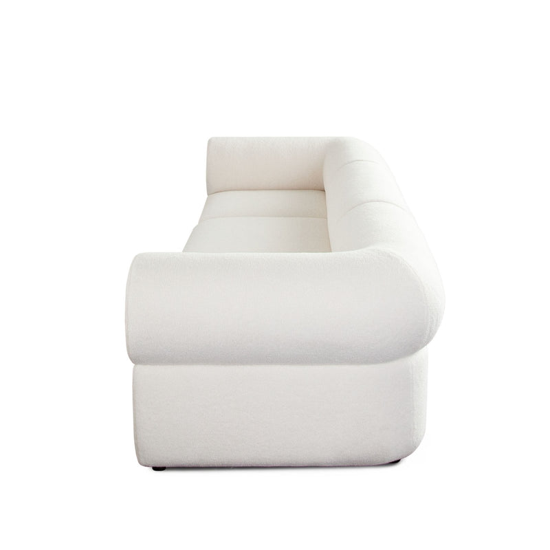 Zia 3PC Modular Sofa in Ivory Sherpa Fabric
