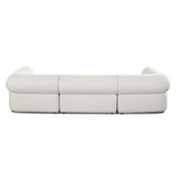 Zia 3PC Modular Sofa in Ivory Sherpa Fabric