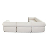 Zia 5PC Corner Sectional in Ivory Sherpa Fabric