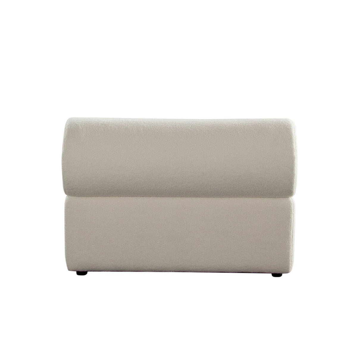 Zia Armless Chair in Ivory Sherpa Fabric