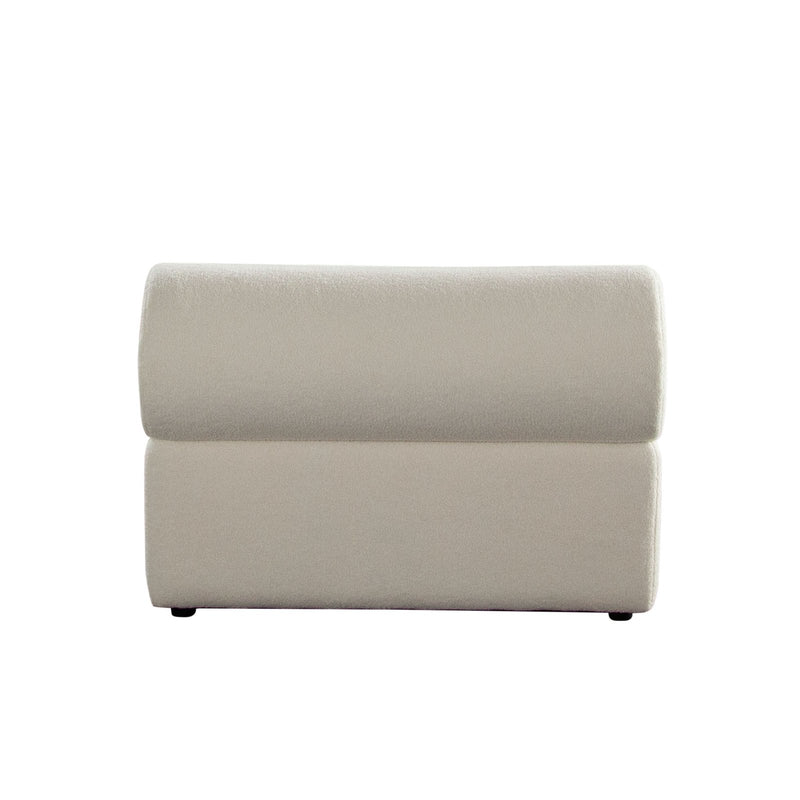 Zia Armless Chair in Ivory Sherpa Fabric