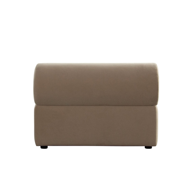 Zia Armless Chair in Light Camel Performance Velvet Fabric