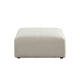 Zia Ottoman in Ivory Sherpa Fabric