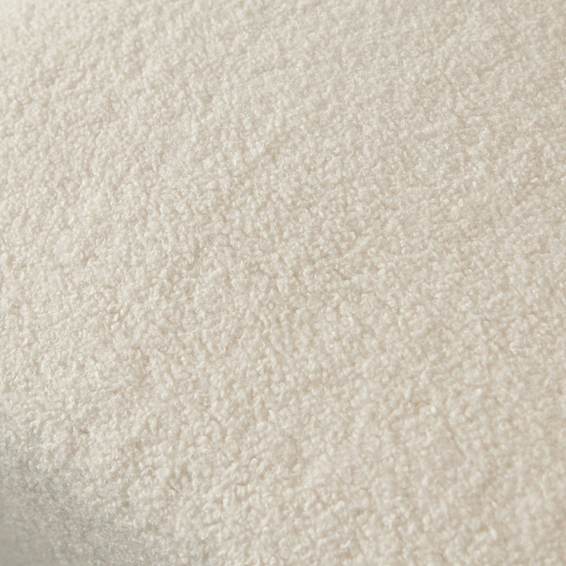 Zia Ottoman in Ivory Sherpa Fabric