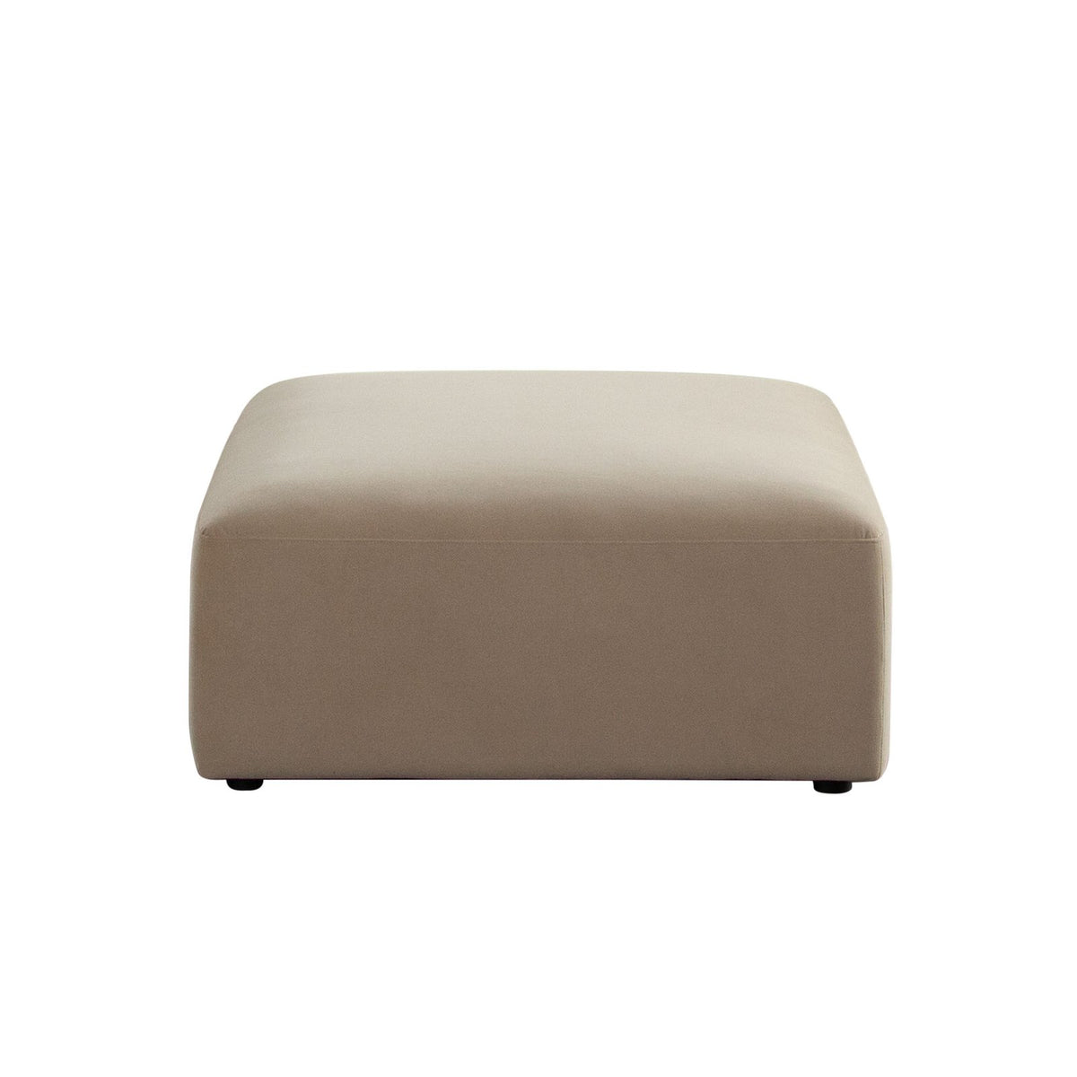 Zia Ottoman in Light Camel Performance Velvet Fabric