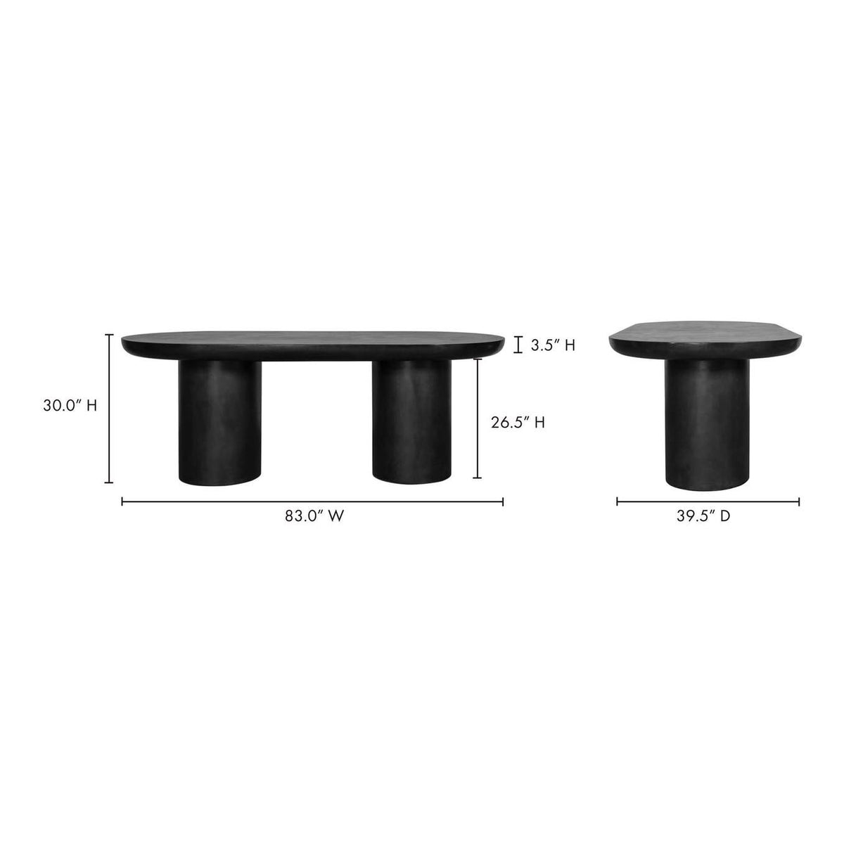 ZT-1033-02-0 Rocca Dining Table Black