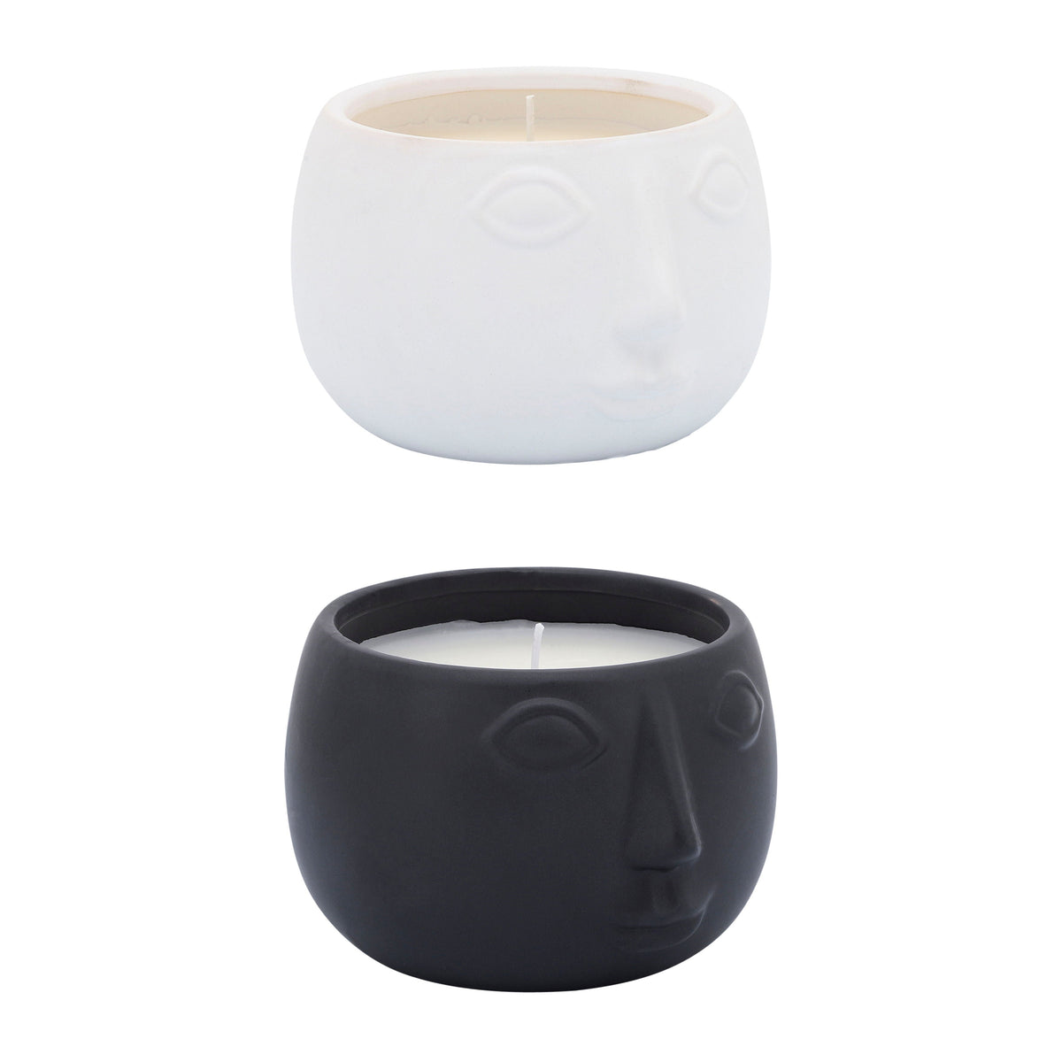 2/A 5" Face Candle By Liv & Skye 10Oz - Black / White
