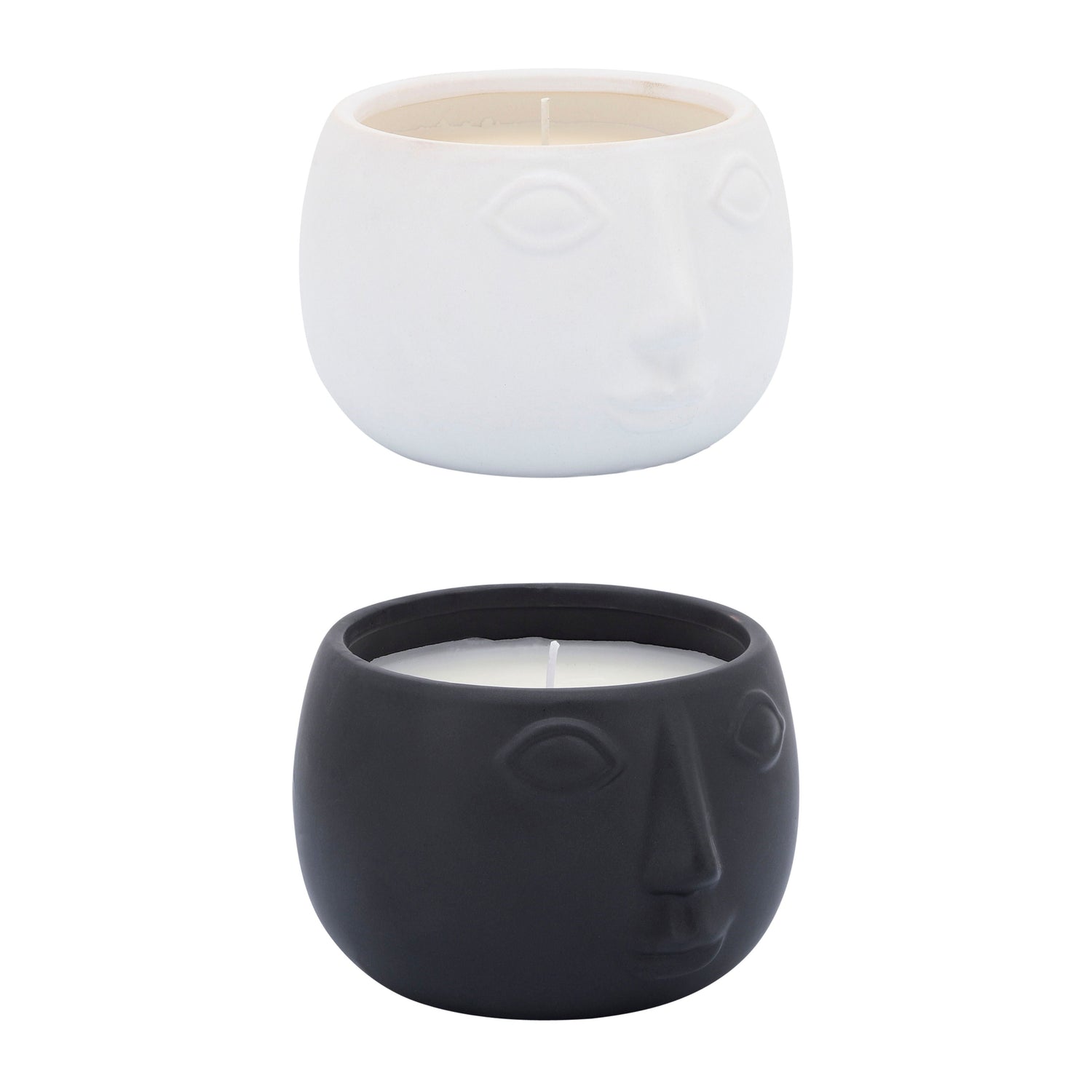 2/A 5" Face Candle By Liv & Skye 10Oz - Black / White