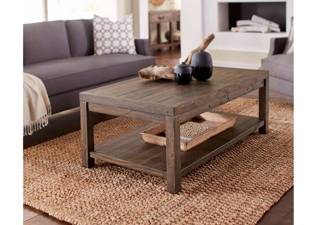 8S3921 Craster Reclaimed Wood Rectangular Coffee Table In Smoky Taupe