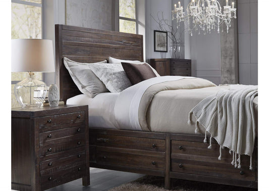 8T0681 Townsend Three Drawer Solid Wood Nightstand In Java