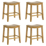 Iyani - Coastal Modern Wood Counter Height Kitchen Bar Stool