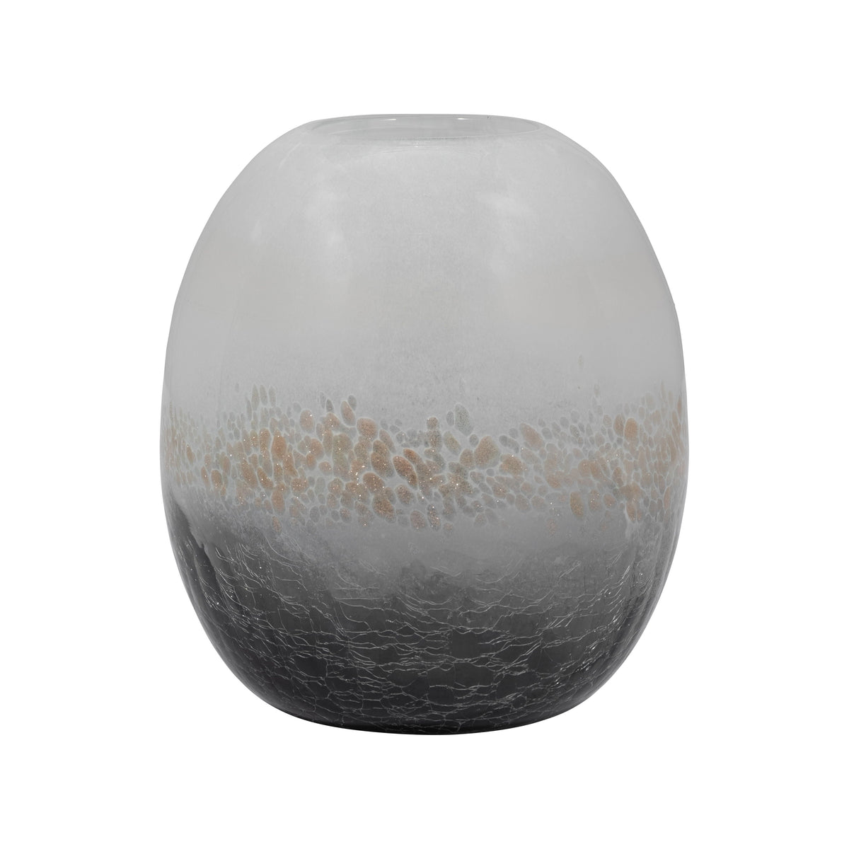 Glass 8" Crackle Vase - Multi