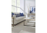 FLBK23 Ariela Natural Travertine Console Table With Bronze Metal Base