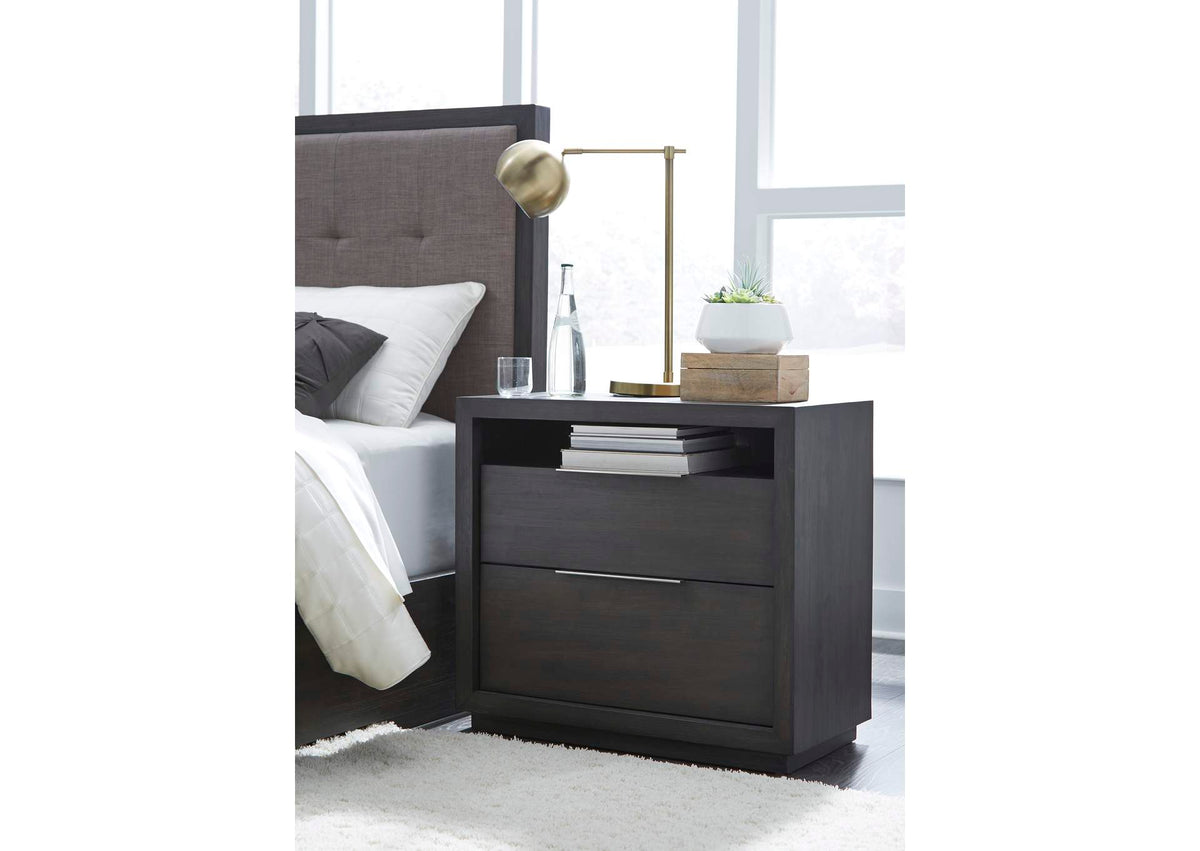 AZU581 Oxford Two Drawer Nightstand In Basalt Grey