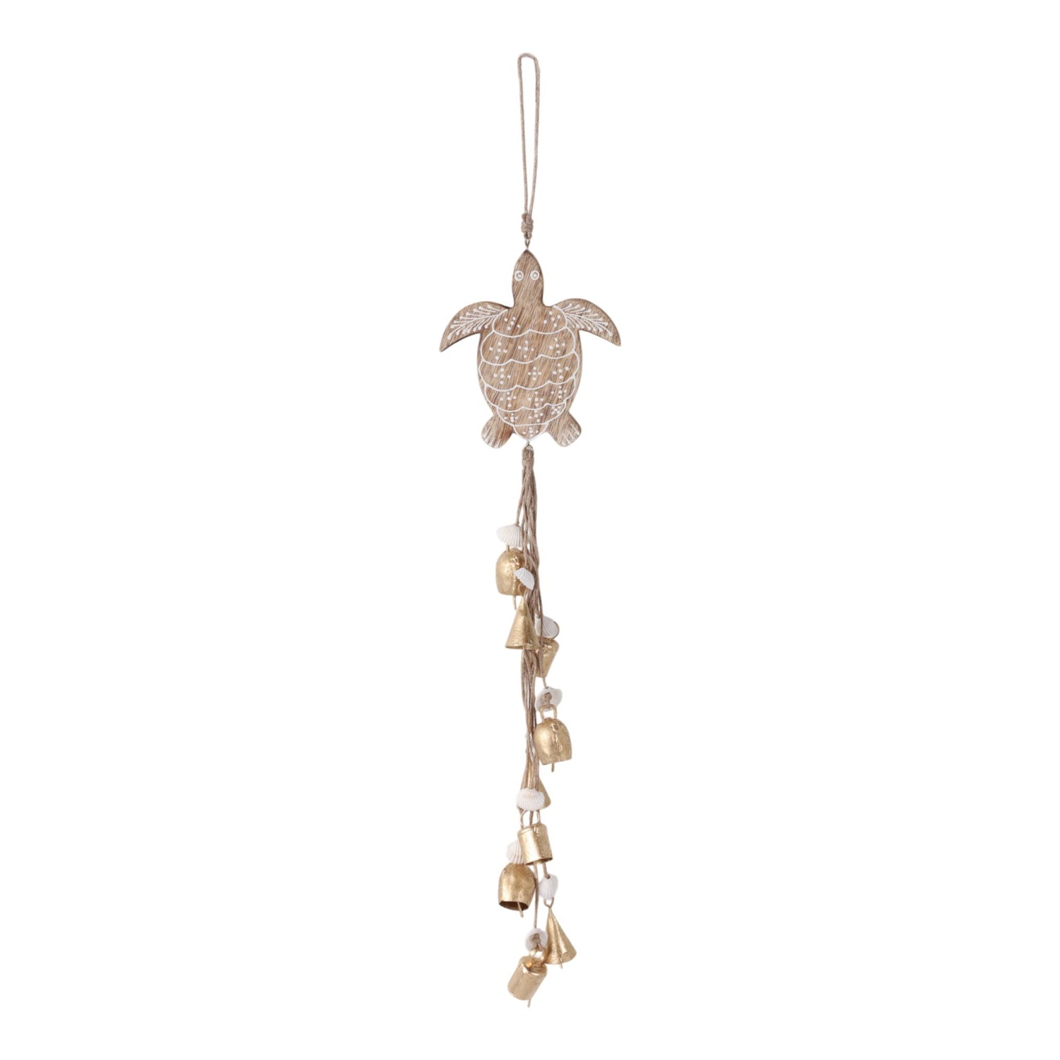 29" x 6" Sea Turtle With Shells Chime - Brown