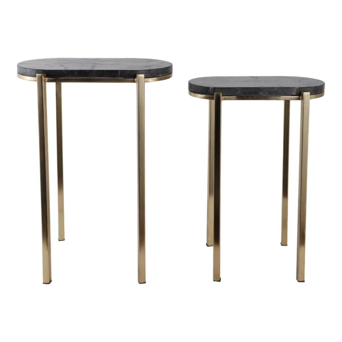 22" / 24" Dewey Quartz Nesting Tables (Set of 2) - Black