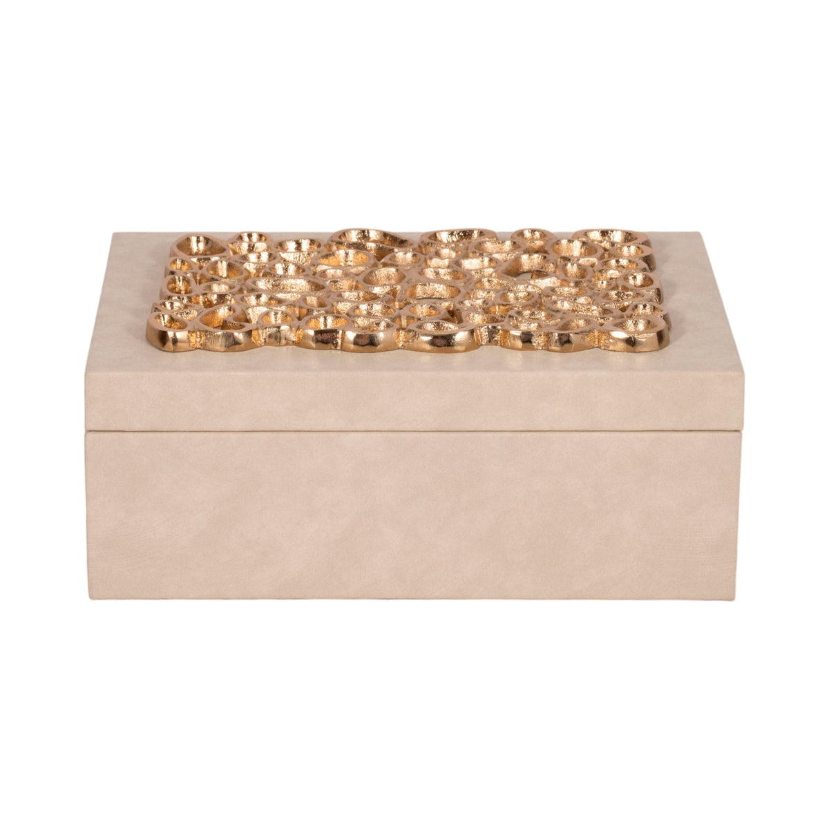 Box With Gold Open Cut Out On Top - Ivory
