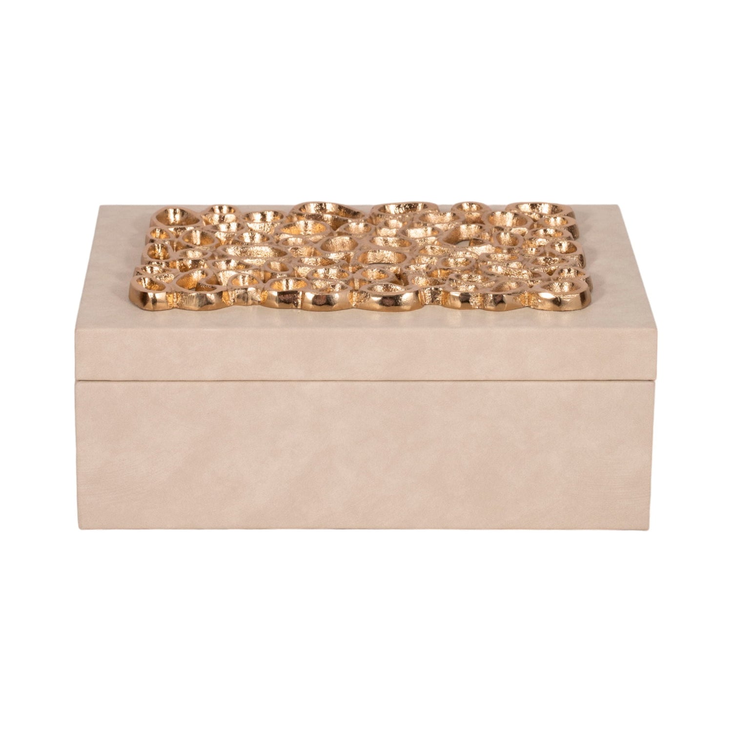 Box With Gold Open Cut Out On Top - Ivory