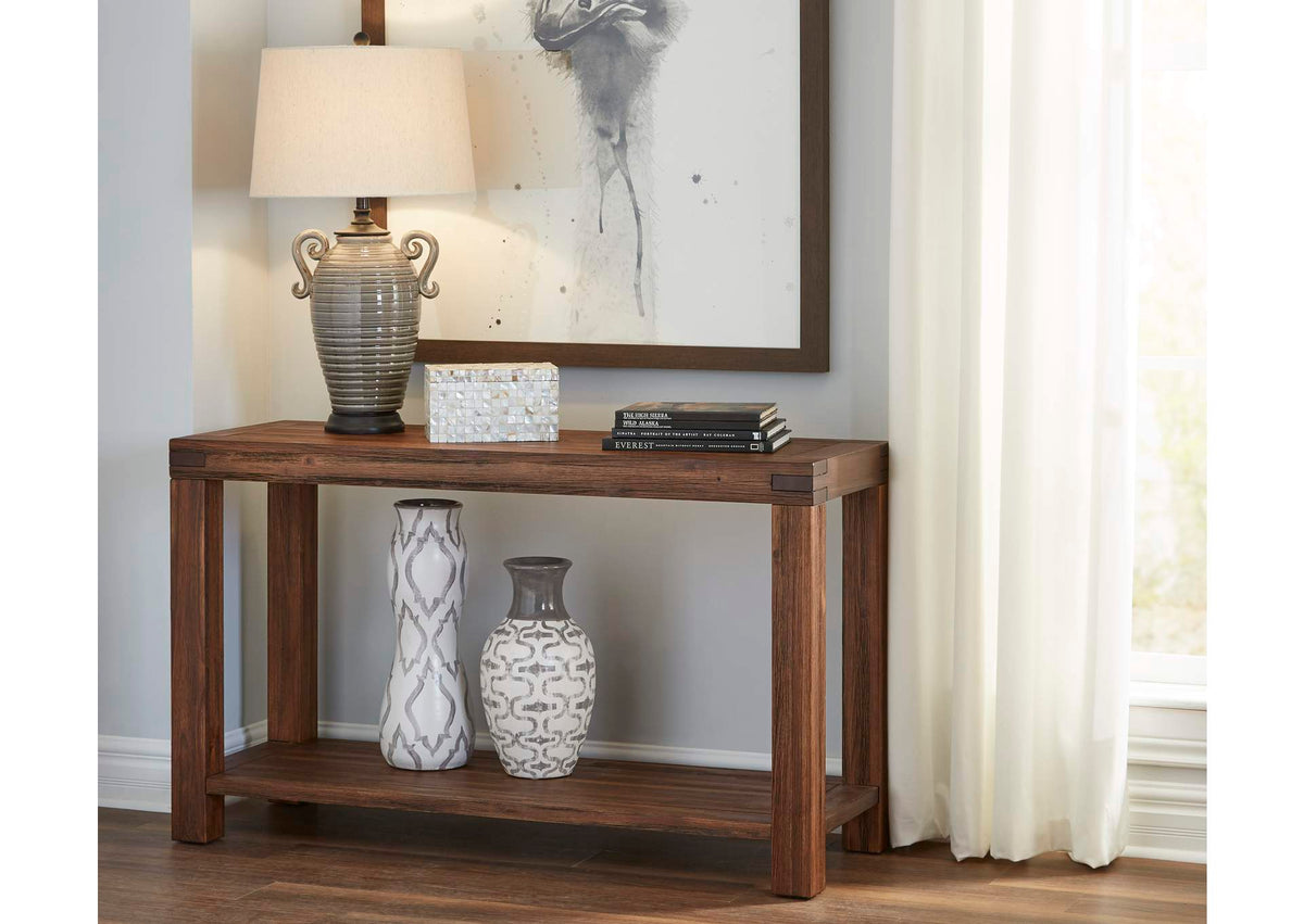 3F4123 Meadow Solid Wood Console Table In Brick Brown
