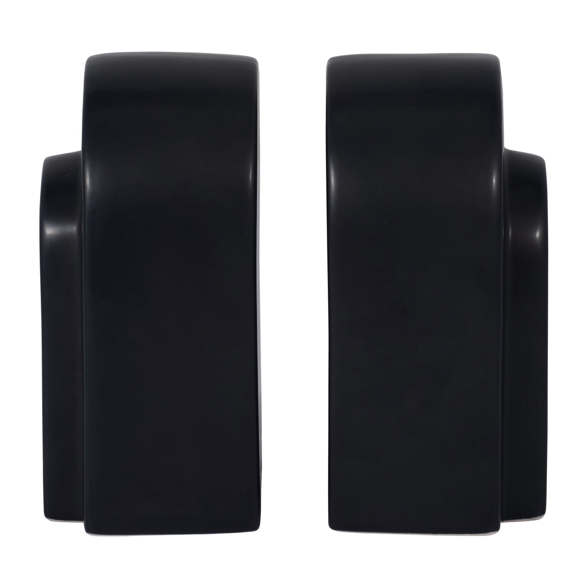 Ceramic 7" Arch Bookends (Set of 2) - Black